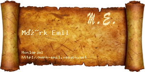 Márk Emil névjegykártya